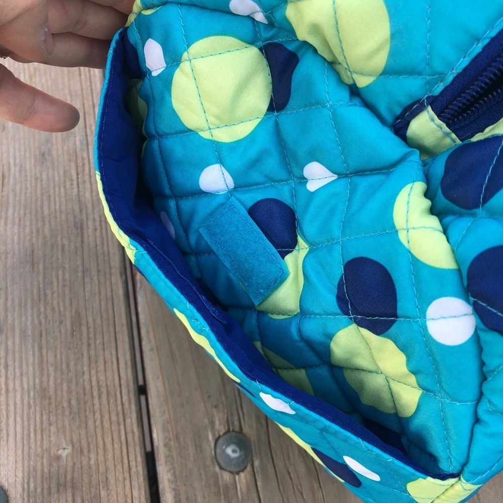 Quilted Polka Dot Barrel Tote & Pouch - Picture 4 of 4